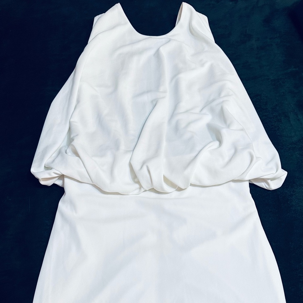 Caribbean Queen White Strapless Draped Mini Dress